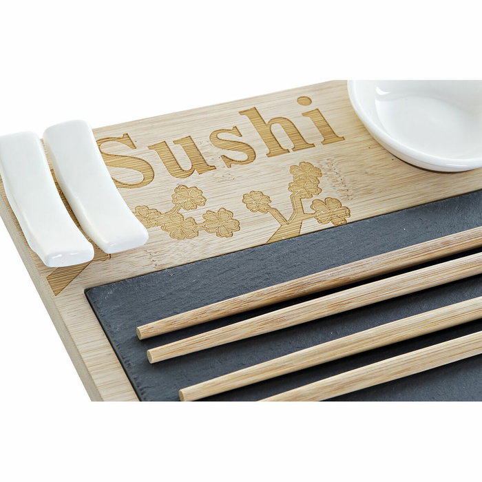 DKD Home Decor Sushi Set 9 Bambú Pizarra Natural DKD Home Decor Sushi Set 9 Bambú Pizarra Natural