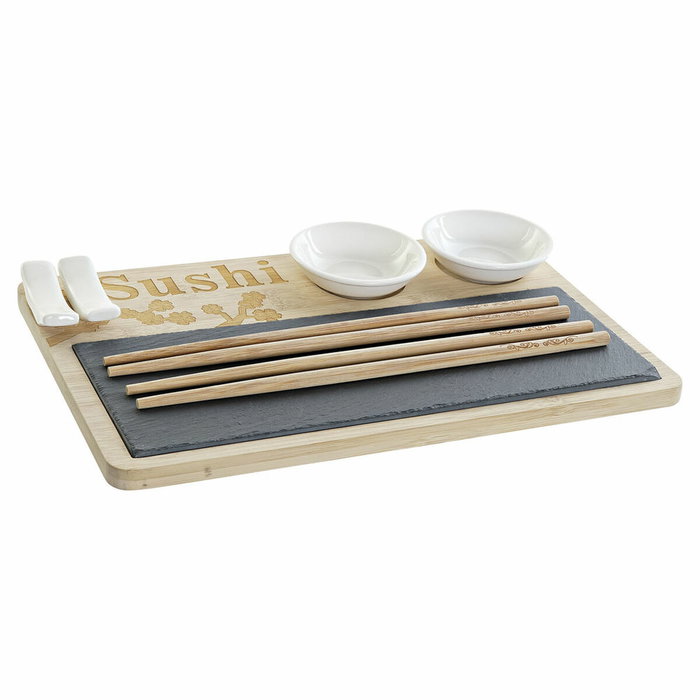 DKD Home Decor Sushi Set 9 Bambú Pizarra Natural DKD Home Decor Sushi Set 9 Bambú Pizarra Natural
