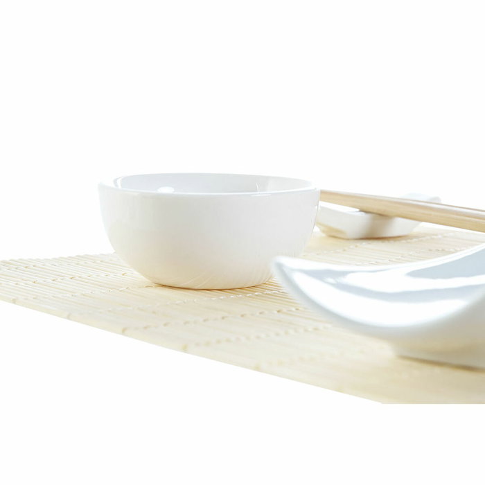 DKD Home Decor Sushi Set 9 Bambú y Gres Natural y Blanco DKD Home Decor Sushi Set 9 Bambú y Gres Natural y Blanco