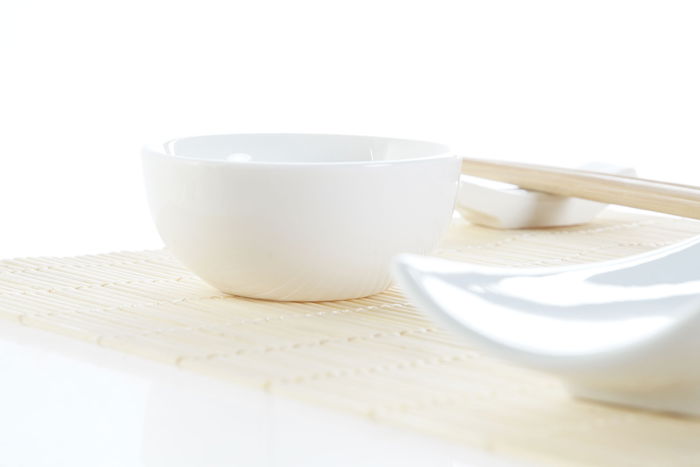 DKD Home Decor Set de 9 Piezas Sushi Oriental Natural Blanco Bambú Gres 28.5 x 19.5 x 3.3 cm