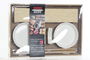 DKD Home Decor Set 7 Piezas Bandeja Sushi Oriental Bambú Gres Natural Blanco 28.8 x 19.8 x 3 cm