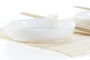 DKD Home Decor Set 7 Piezas Bandeja Sushi Oriental Bambú Gres Natural Blanco 28.8 x 19.8 x 3 cm