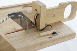 DKD Home Decor Cortador de Embutido Básico Natural Rubberwood Inox 29 x 10 x 29 cm