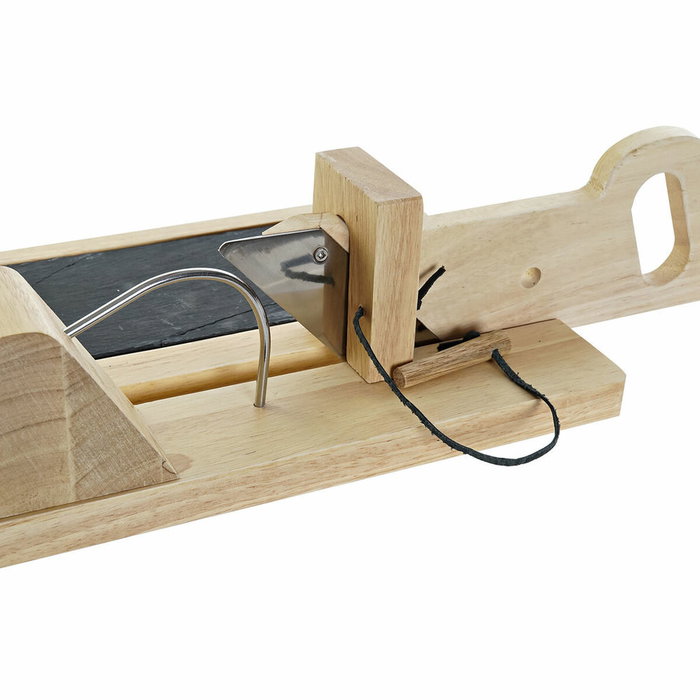 Cortador DKD Home Decor Embutido Madera de caucho Acero Inoxidable Pizarra 26 x 20 x 10 cm