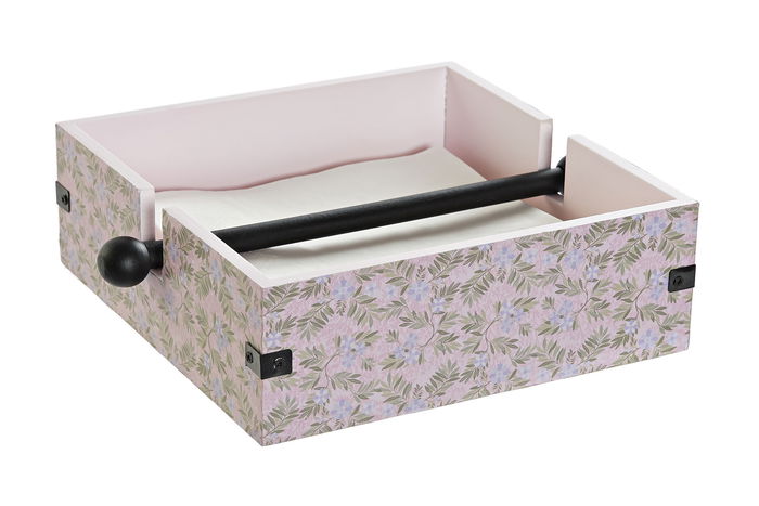 DKD Home Decor Victoriano 21 Servilletero Shabby Verde Rosa 18x22x6 cm (3 Unidades)