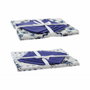 DKD Home Decor Set de 5 Manteles de Algodón Azulejos 150x150x0,5 cm Surtido de 2