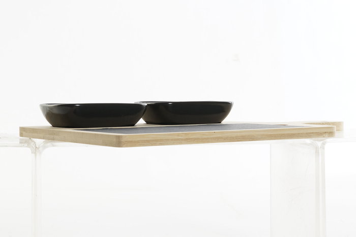 DKD Home Decor Tabla Aperitivo Cottage de Bambú, Pizarra y Gres, Negro/Natural, Set de 4 DKD Home Decor Tabla Aperitivo Cottage de Bambú, Pizarra y Gres, Negro/Natural, Set de 4