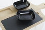 DKD Home Decor Tabla Aperitivo Cottage de Bambú, Pizarra y Gres, Negro/Natural, Set de 4