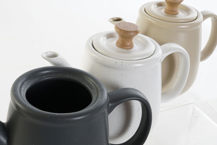 DKD Home Decor Tetera Scandi Beige Gris Oscuro Gres y Rubberwood 12 x 16.5 x 23 cm (3 Unidades) DKD Home Decor Tetera Scandi Beige Gris Oscuro Gres y Rubberwood 12 x 16.5 x 23 cm (3 Unidades)