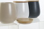 DKD Home Decor Bote Lianfeng 21 Scandi Beige Gris Oscuro Gres Gres 10x10x13 cm (3 Unidades)