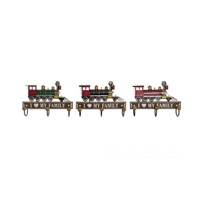 DKD Home Decor Set de 3 Percheros de Pared en Metal y MDF