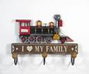 DKD Home Decor Set de 3 Percheros de Pared en Metal y MDF