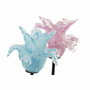 DKD Home Decor Portavela Cristal Metal Flor Surtido Rosa y Azul (2 unidades)