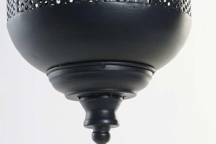 DKD Home Decor Portavelas Loft Negro Marron Metal Cuerda Cristal 22 x 63 x 22 cm