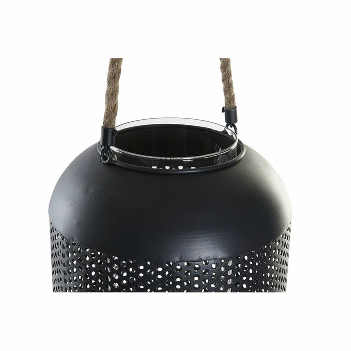 DKD Home Decor Portavelas Metal y Cuerda Negro y Marrón 22x22x63 cm DKD Home Decor Portavelas Metal y Cuerda Negro y Marrón 22x22x63 cm