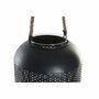 DKD Home Decor Portavelas Metal y Cuerda Negro y Marrón 22x22x63 cm