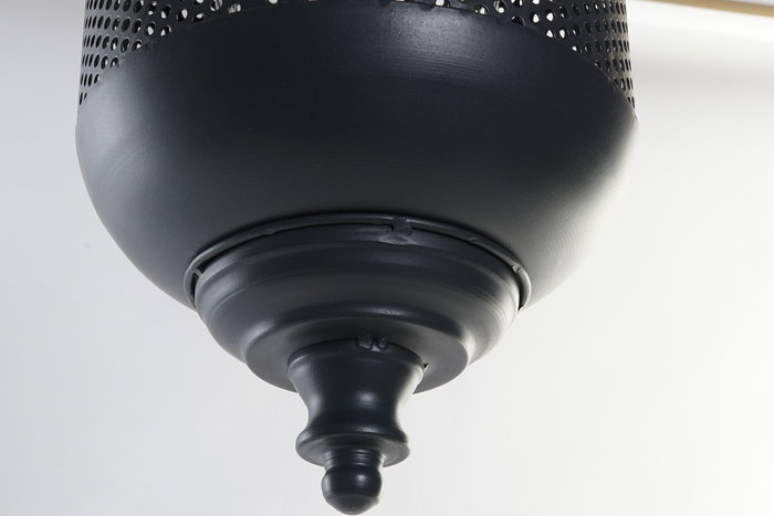 DKD Home Decor Portavela Loft Negro Marron Metal Cuerda Cristal 22 x 43 x 22 cm