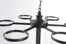 DKD Home Decor Portavela Vintage Negro Metal Cristal 53 x 52 x 53 cm