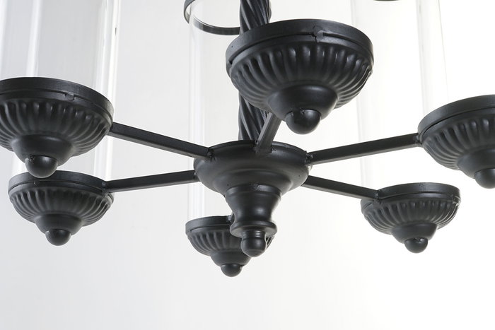 DKD Home Decor Portavela Vintage Negro Metal Cristal 53 x 52 x 53 cm