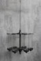 DKD Home Decor Portavelas de Metal y Cristal con Techo Negro
