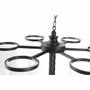 DKD Home Decor Portavelas de Metal y Cristal con Techo Negro
