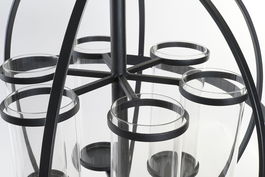 DKD Home Decor Portavela Vintage Negro Metal Cristal 60 x 73 x 60 cm