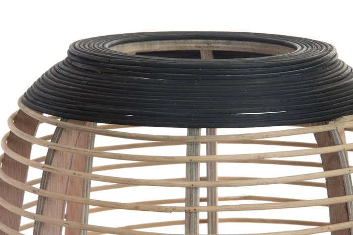 DKD Home Decor Portavela Bambu Cristal Metal Marron Negro 32x32x43 cm