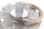 DKD Home Decor Portavela Plateado Metal y Cuerda 21 x 23 x 21 cm