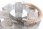 DKD Home Decor Portavelas Metal y Cuerda Plateado 21x21x23 cm