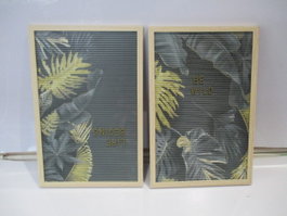DKD Home Decor Memo Tropical Gris Natural 45 x 30 x 1.5 cm (2 Unidades)