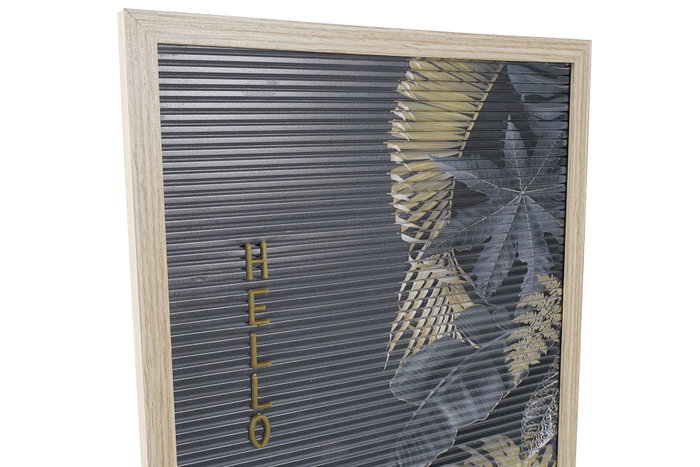 DKD Home Decor Memo Tropical Gris Natural 45 x 30 x 1.5 cm (2 Unidades)