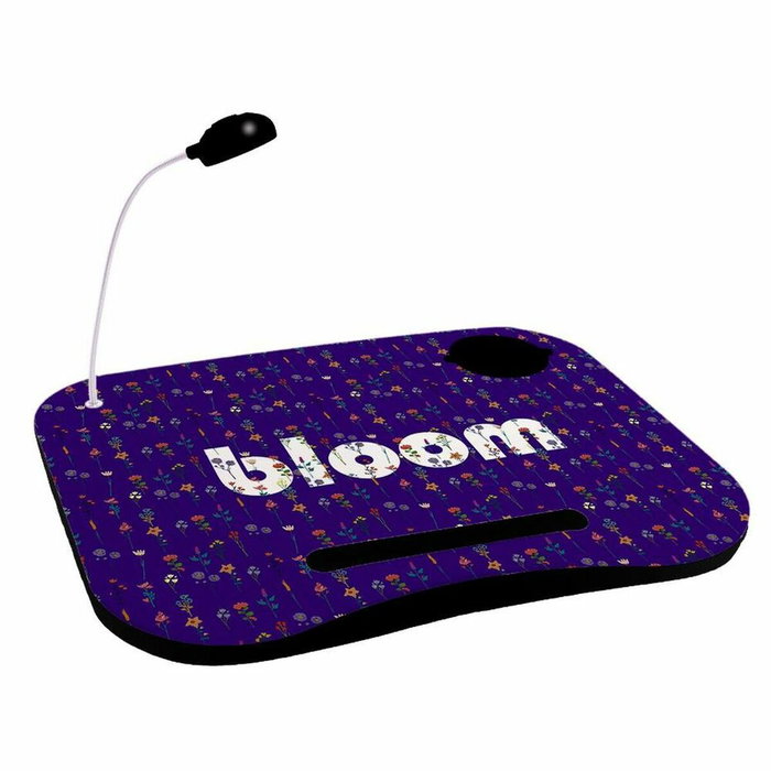 DKD Home Decor Bandeja LED PVC Flores Lila 48x38x7 cm DKD Home Decor Bandeja LED PVC Flores Lila 48x38x7 cm