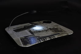 DKD Home Decor Bandeja Vintage Aviacion Blanco Negro 48 x 38 x 7 cm