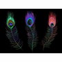 DKD Home Decor Bandeja LED Plumas Pavo Real Negro