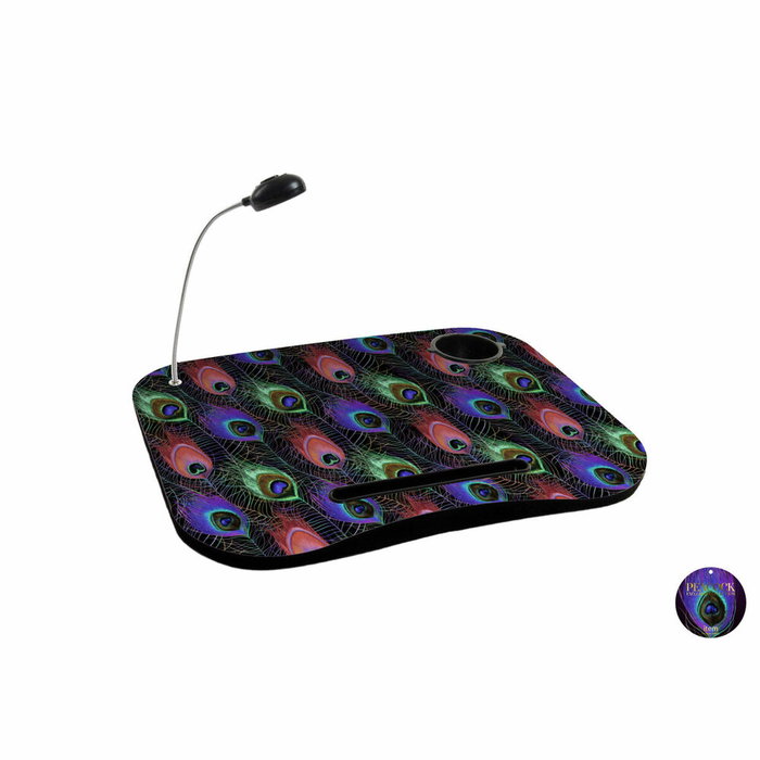 DKD Home Decor Bandeja LED Plumas Pavo Real Negro