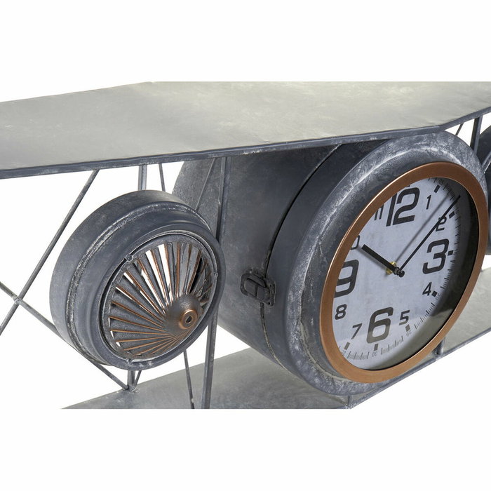 DKD Home Decor Reloj de Pared Avión Gris Oscuro
