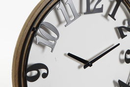 DKD Home Decor Reloj Pared Loft Negro Natural Metal Mdf 6.4 x 63.5 x 108 cm