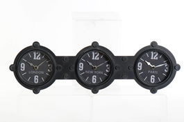 DKD Home Decor Reloj de Pared Vintage Negro Hierro y Cristal 6.5 x 18 x 58 cm