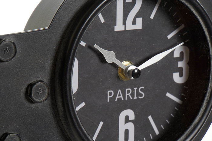 DKD Home Decor Reloj de Pared Vintage Negro Hierro y Cristal 6.5 x 18 x 58 cm