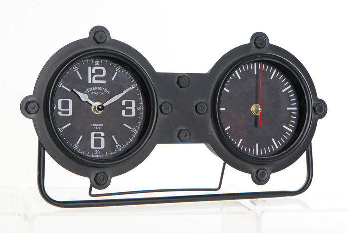 DKD Home Decor Reloj Sobremesa Vintage Negro Dorado Hierro Cristal 7 x 20 x 38 cm DKD Home Decor Reloj Sobremesa Vintage Negro Dorado Hierro Cristal 7 x 20 x 38 cm