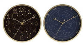 DKD Home Decor Set de 2 Relojes de Pared de Aluminio Dorado Surtido