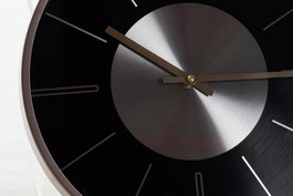 DKD Home Decor Reloj de Pared Moderno Cobrizo Negro 4 x 30 x 30 cm (2 Unidades)