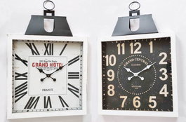 DKD Home Decor Reloj de Pared de Hierro y MDF, Pack de 2 Unidades, 60x6x89 cm