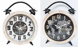 DKD Home Decor Reloj de Sobremesa Hierro y MDF Surtido de 2 Unidades