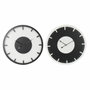 DKD Home Decor Set de 2 Relojes de Pared MDF Negro y Blanco Vintage 50x50 cm