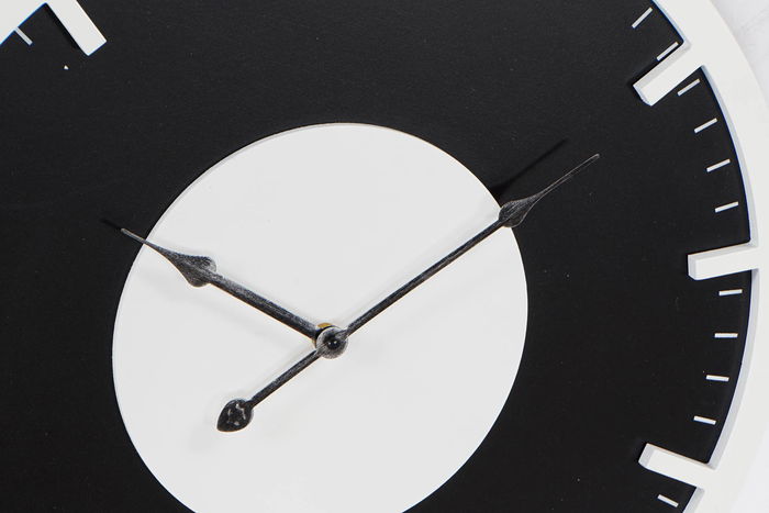 DKD Home Decor Reloj de Pared Vintage Negro Blanco 50 x 50 cm (2 Unidades)