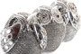 DKD Home Decor Set de 3 Figuras de Búho Cromado Plateado en Resina