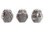 DKD Home Decor Set de 3 Figuras de Búho Cromado Plateado en Resina