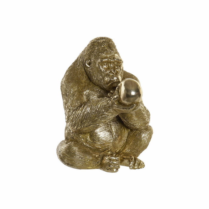 DKD Home Decor Figura de Gorila Dorado en Resina