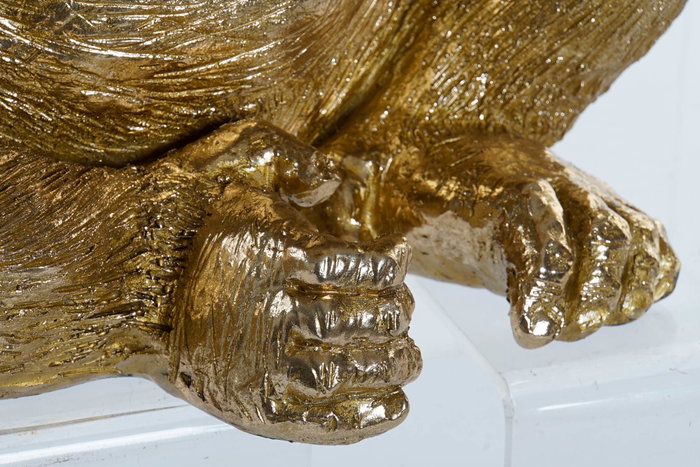 DKD Home Decor Figura de Gorila Dorado en Resina